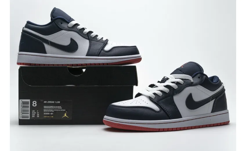 Reps StockX Shoes Air Jordan 1 Low Obsidian Ember Glow 553558-481??