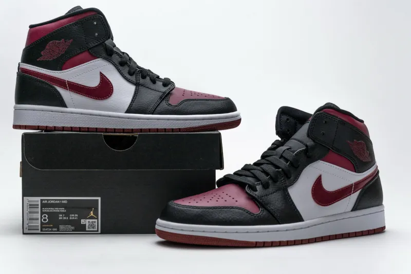 Reps StockX Shoes Air Jordan 1 Mid Bred Toe Black Red 554724-066??