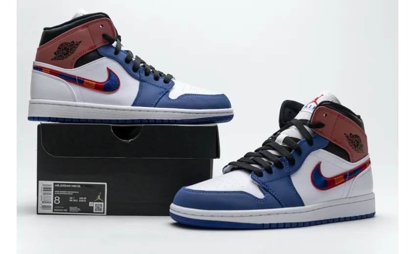  Air Jordan 1 Mid SE Multi Color Swoosh 852542-146