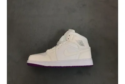  Air Jordan 1 Mid Grey/Deadly white 555112-iD 01