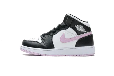  Air Jordan 1 Mid GS White Light Arctic Pink 555112-103 01