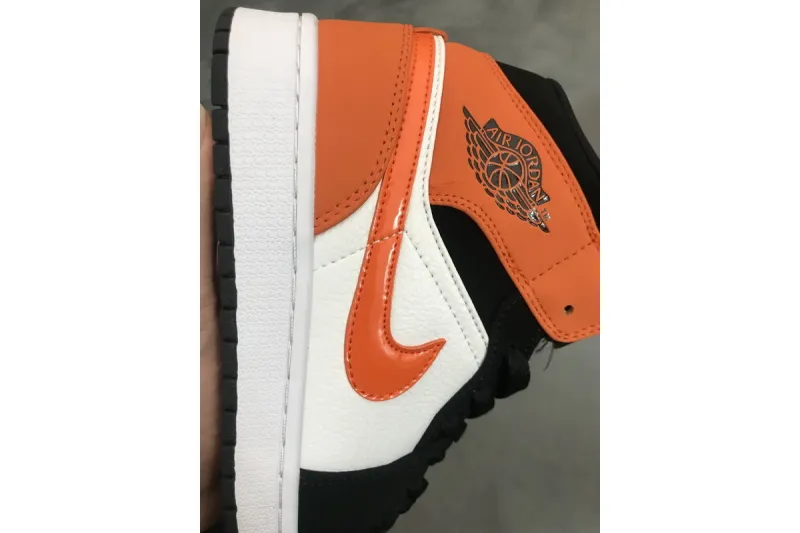 Reps StockX Shoes Air Jordan 1 Mid Shattered Backboard Orange Black 554724-058??