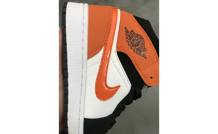 Reps StockX Shoes Air Jordan 1 Mid Shattered Backboard Orange Black 554724-058??
