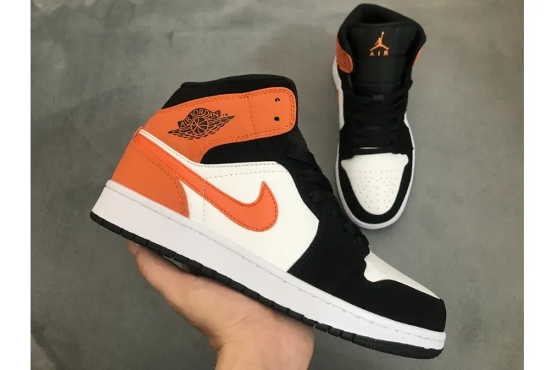 Reps StockX Shoes Air Jordan 1 Mid Shattered Backboard Orange Black 554724-058??