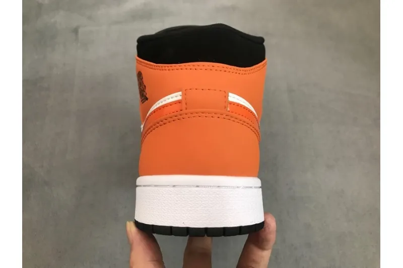 Reps StockX Shoes Air Jordan 1 Mid Shattered Backboard Orange Black 554724-058??