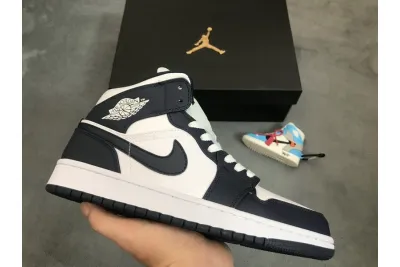 Air Jordan 1 Mid Obsidian 554724-174 02