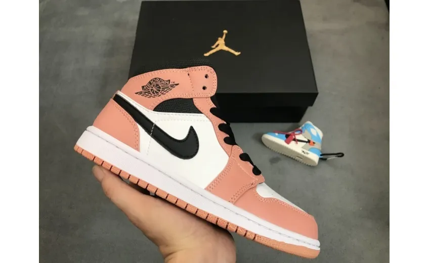 Reps StockX Shoes Air Jordan 1 Mid Pink Quartz 555112-603??