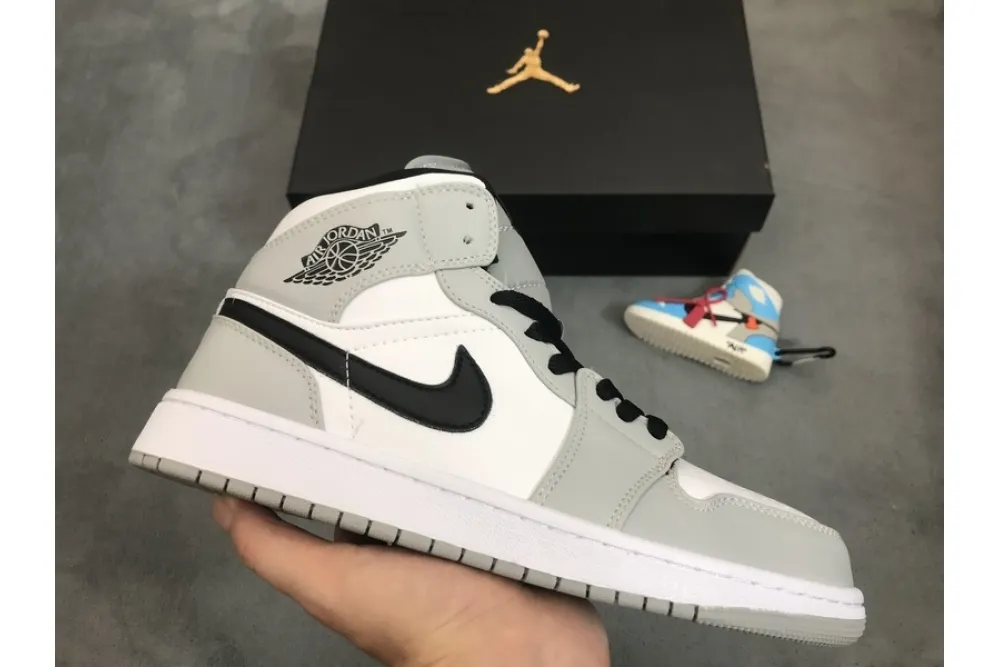 Reps StockX Shoes Air Jordan 1 Mid Light Smoke Grey 554724-092??