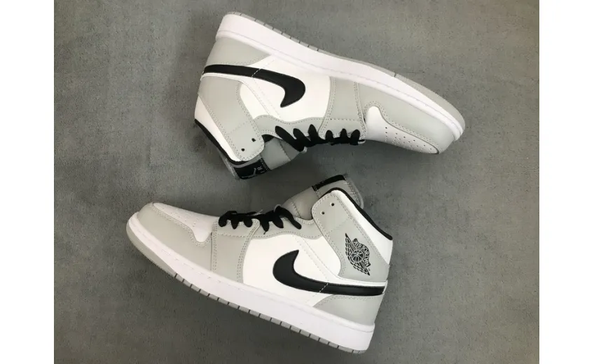 Reps StockX Shoes Air Jordan 1 Mid Light Smoke Grey 554724-092??