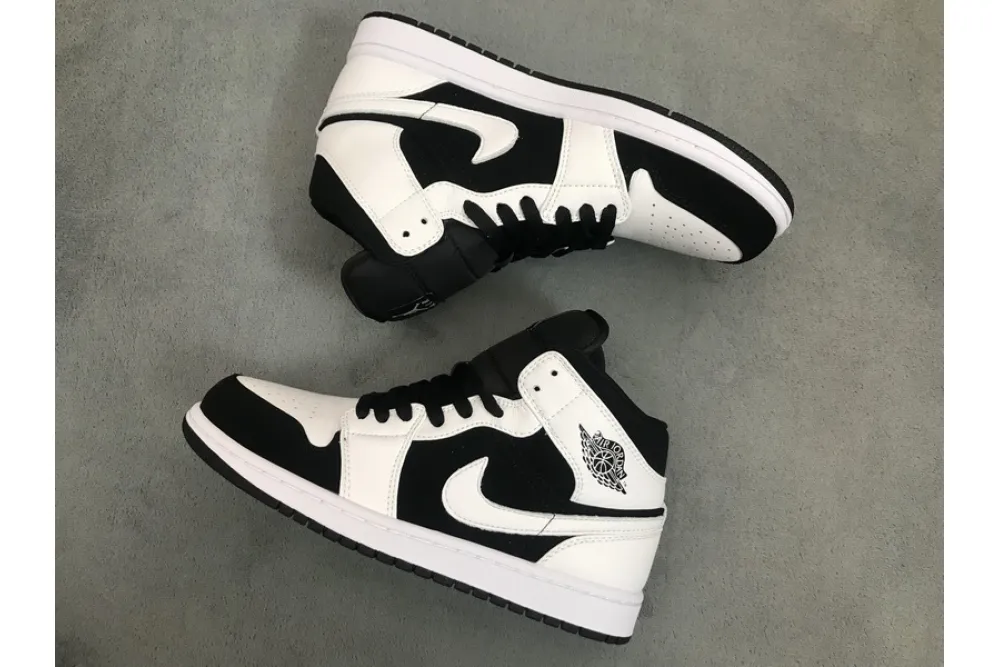Reps StockX Shoes Air Jordan 1 Mid Tuxedo Black White 554724-113??