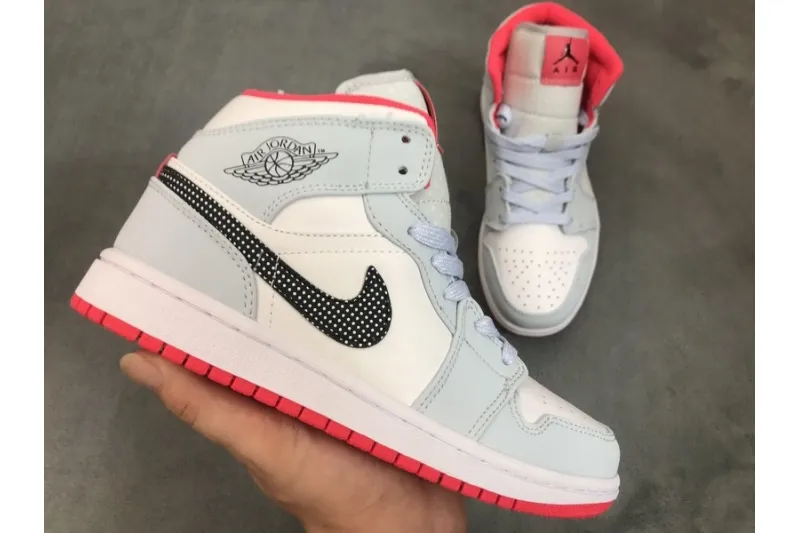 Reps StockX Shoes Air Jordan 1 Mid Half Blue Polka Dot 555112-400??