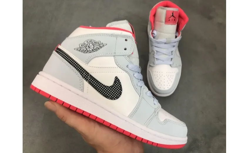 Reps StockX Shoes Air Jordan 1 Mid Half Blue Polka Dot 555112-400??