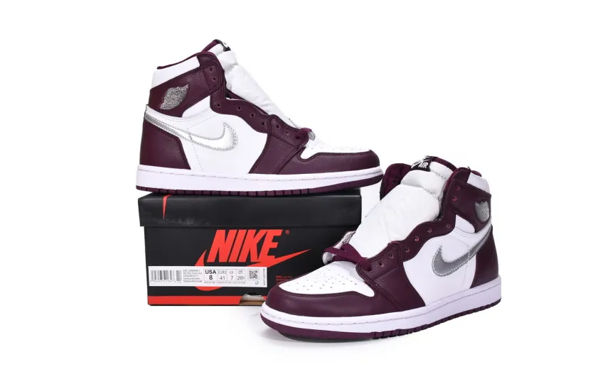 Reps StockX Shoes Air Jordan 1 High OG Bordeaux White Red 555088-611??