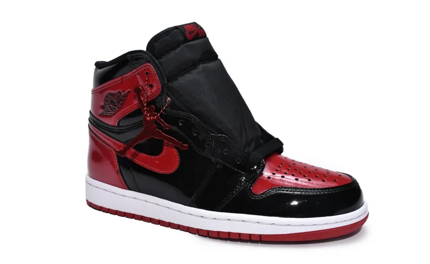 Reps StockX Shoes Air Jordan 1 High “Banned” Patent Leather is Forbidden to Wear Black Red 555088-063??