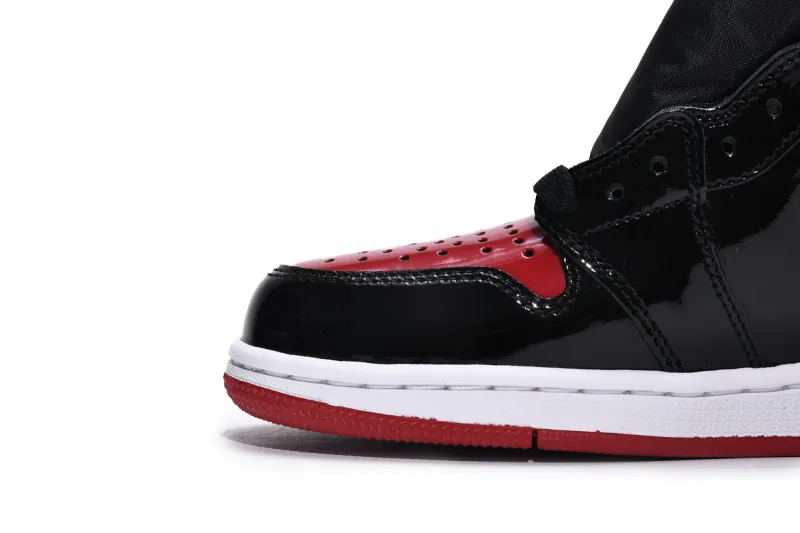 Reps StockX Shoes Air Jordan 1 High “Banned” Patent Leather is Forbidden to Wear Black Red 555088-063??
