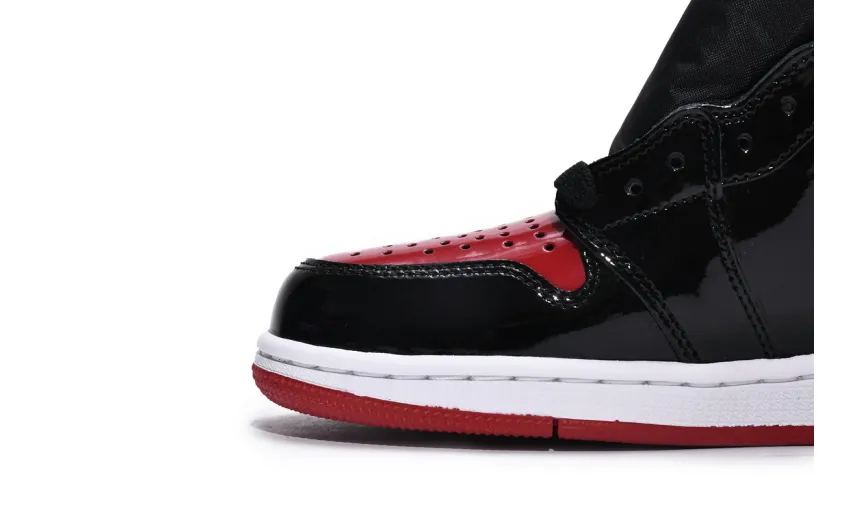 Reps StockX Shoes Air Jordan 1 High “Banned” Patent Leather is Forbidden to Wear Black Red 555088-063??