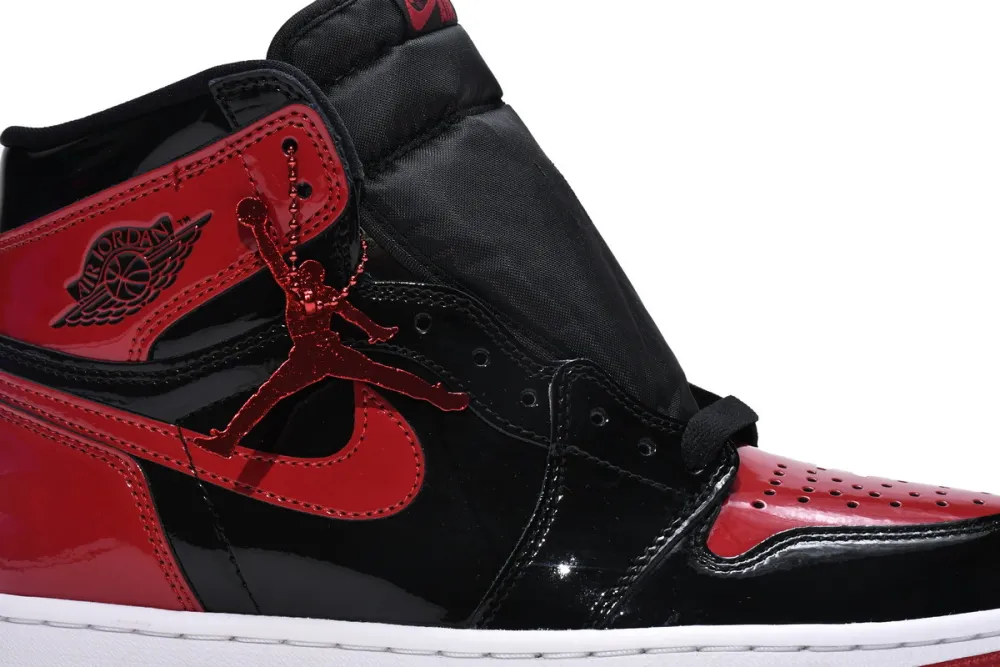 Reps StockX Shoes Air Jordan 1 High “Banned” Patent Leather is Forbidden to Wear Black Red 555088-063??