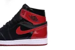 Reps StockX Shoes Air Jordan 1 High OG Bred Patent Black Red 555088-063??