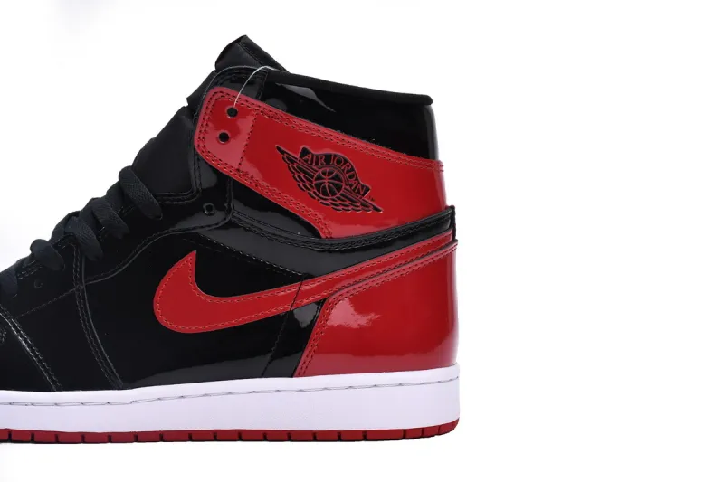 Reps StockX Shoes Air Jordan 1 High OG Bred Patent Black Red 555088-063??