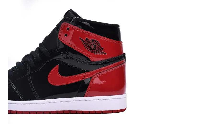 Reps StockX Shoes Air Jordan 1 High OG Bred Patent Black Red 555088-063??