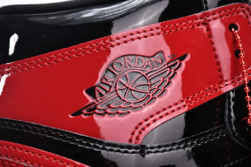 Reps StockX Shoes Air Jordan 1 High OG Bred Patent Black Red 555088-063??