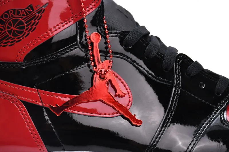 Reps StockX Shoes Air Jordan 1 High OG Bred Patent Black Red 555088-063??