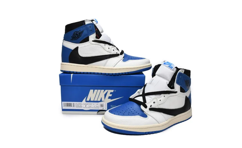 Reps StockX Shoes Fragment x Travis Scott x Air Jordan 1 High OG Military Blue DH3227-105??
