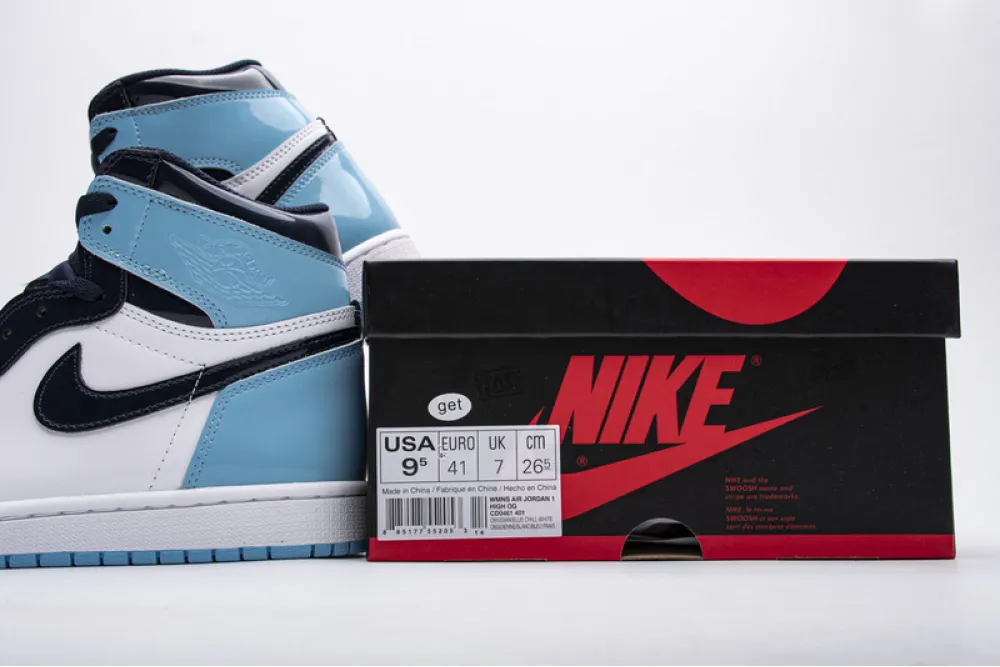Reps StockX Shoes Air Jordan 1 Retro High OG 'UNC Patent' Blue CD0461-401??