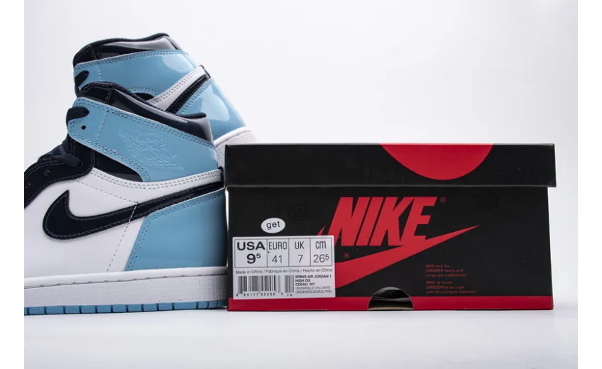 Reps StockX Shoes Air Jordan 1 Retro High OG 'UNC Patent' Blue CD0461-401??