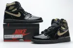 Reps StockX Shoes Air Jordan 1 High OG Patent Black Metallic Gold 555088-032??