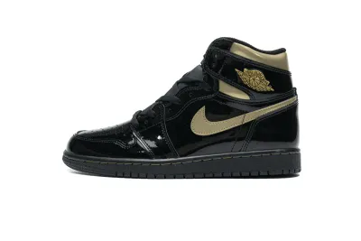  Air Jordan 1 High OG Patent Black Metallic Gold 555088-032 02