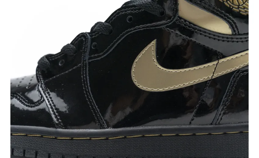 Reps StockX Shoes Air Jordan 1 High OG Patent Black Metallic Gold 555088-032??