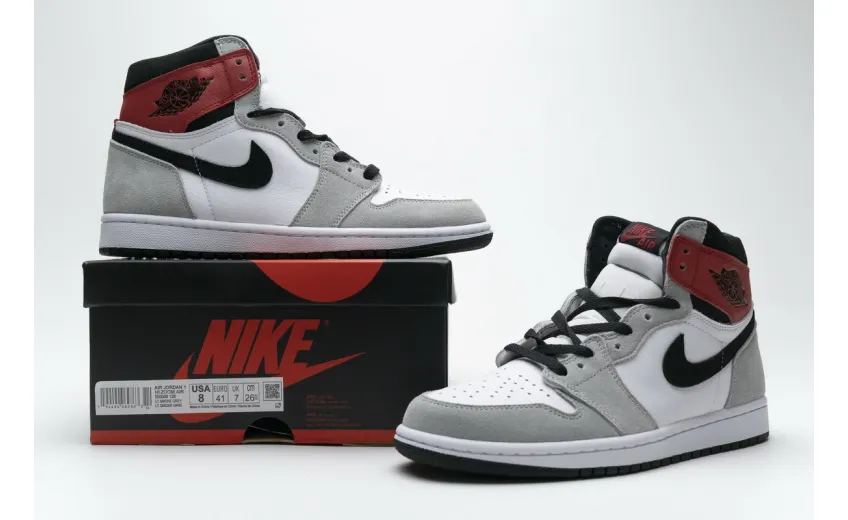 Reps StockX Shoes Air Jordan 1 High Smoke Grey Red 555088-126??