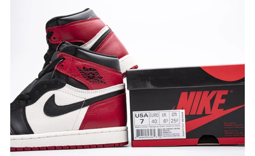 Reps StockX Shoes Air Jordan 1 High OG“Bred Toe” 555088-610??