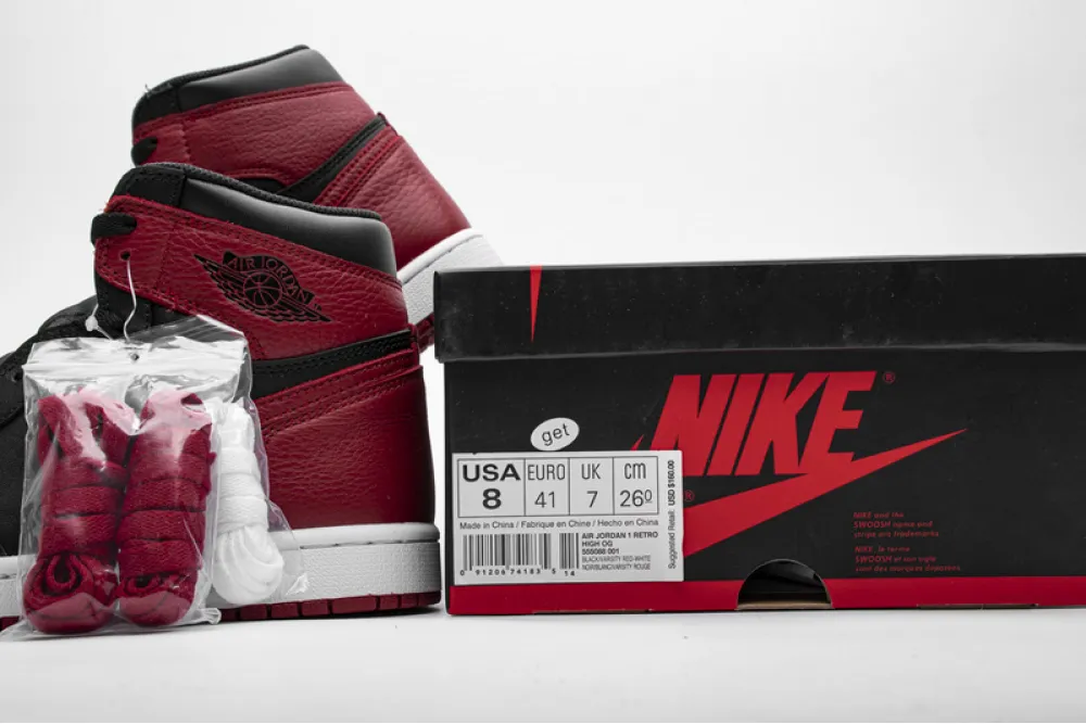 Reps StockX Shoes Air Jordan 1 High 'Banned' Red 555088-001 ??