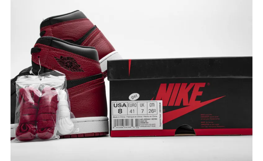 Reps StockX Shoes Air Jordan 1 High 'Banned' Red 555088-001 ??