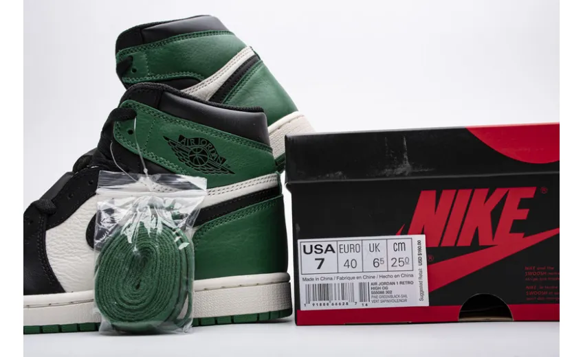 Reps StockX Shoes Air Jordan 1 High OG “Pine Green” 555088-302??