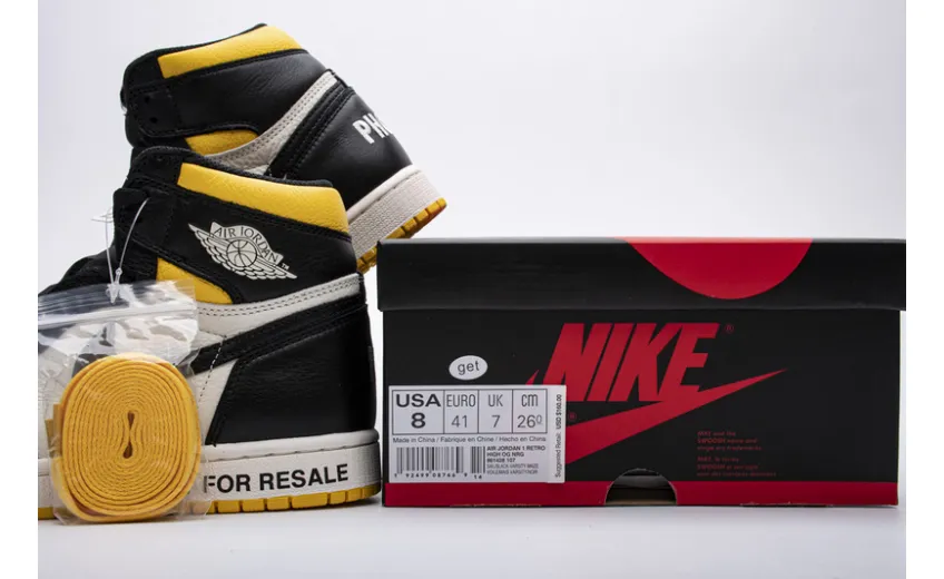 Reps StockX Shoes Air Jordan 1 NRG OG High “NOT FOR RESALE”Varsity Maize 861428-107??