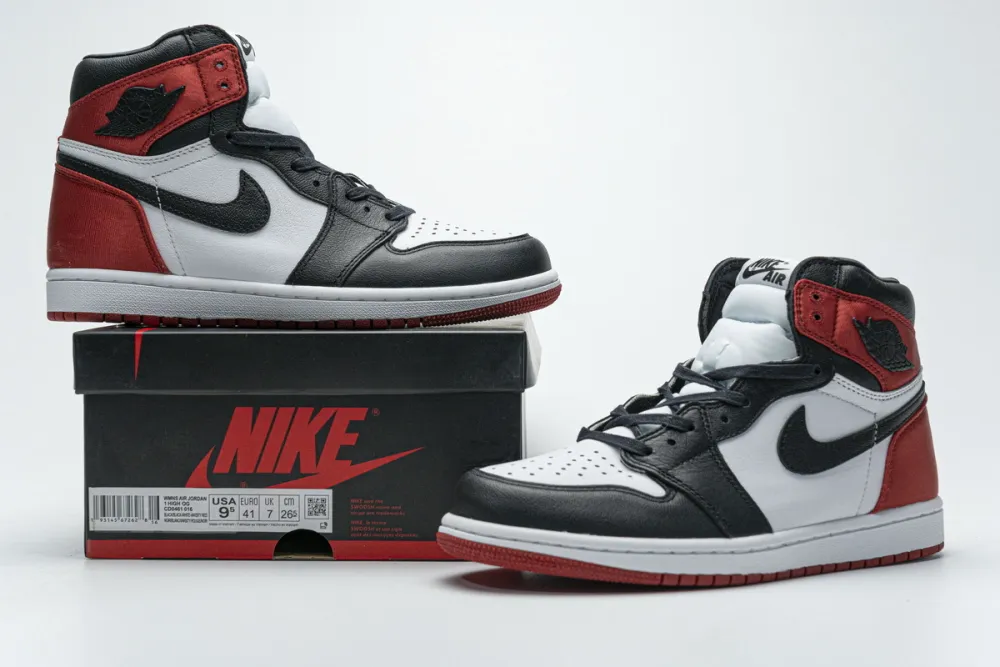 Reps StockX Shoes Air Jordan 1 Retro High Satin 'Black Toe' CD0461-016??