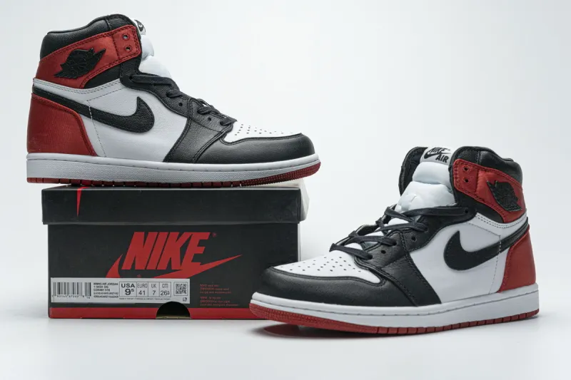 Reps StockX Shoes Air Jordan 1 Retro High Satin 'Black Toe' CD0461-016??