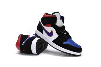  Air Jordan 1 Mid Lakers Top 3 Blue Red 852542-005 02