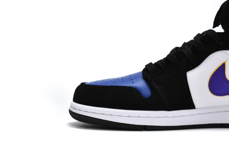 Reps StockX Shoes Air Jordan 1 Mid Lakers Top 3 Blue Red 852542-005??