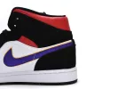 Reps StockX Shoes Air Jordan 1 Mid Lakers Top 3 Blue Red 852542-005??