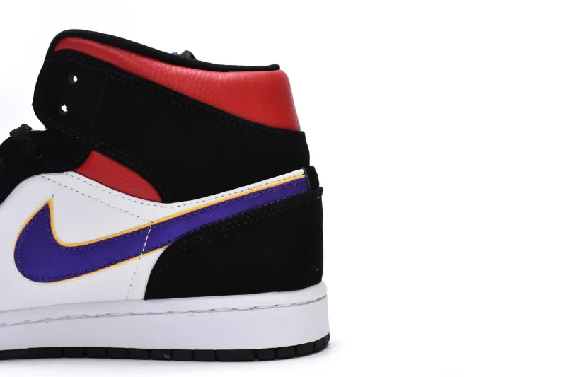Reps StockX Shoes Air Jordan 1 Mid Lakers Top 3 Blue Red 852542-005??