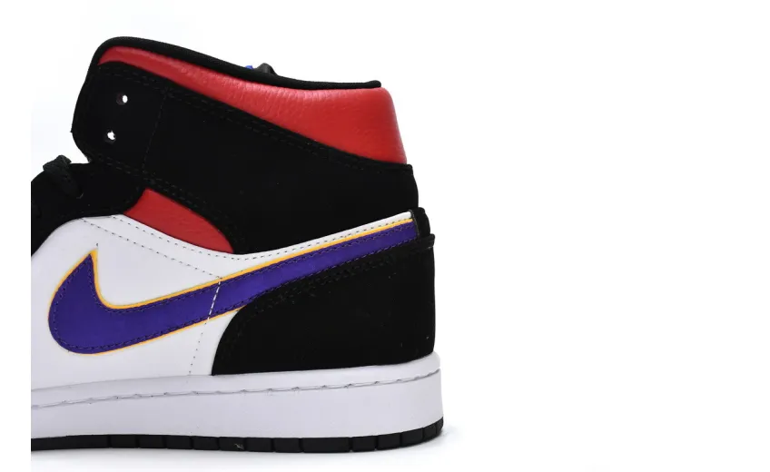 Reps StockX Shoes Air Jordan 1 Mid Lakers Top 3 Blue Red 852542-005??