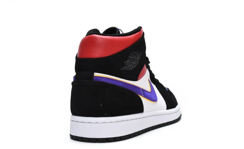 Reps StockX Shoes Air Jordan 1 Mid Lakers Top 3 Blue Red 852542-005??