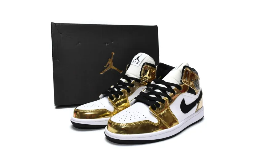 Reps StockX Shoes Air Jordan 1 Mid SE GS Metallic Gold DC1420-700??