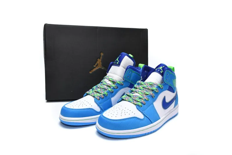 Reps StockX Shoes Air Jordan 1 Mid SE (GS) Sprite Blue Green DA8010-400??