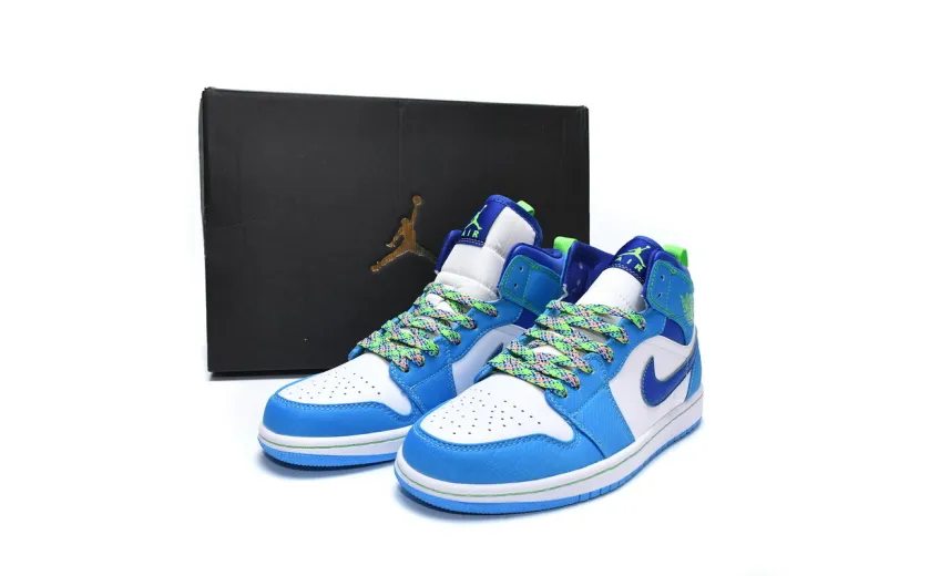 Reps StockX Shoes Air Jordan 1 Mid SE (GS) Sprite Blue Green DA8010-400??