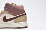 Reps StockX Shoes Air Jordan 1 Mid Brown Tan DO7440-821 ??
